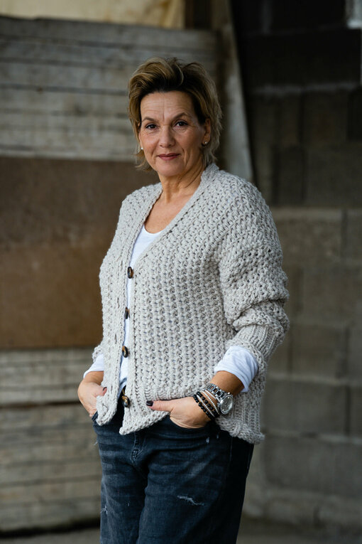 Grobstrick Cardigan "BLESS" sand (GW34)