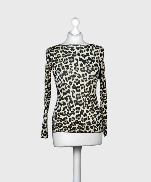 Feines Langarmshirt Leoprint "YAMILE" (GW41)