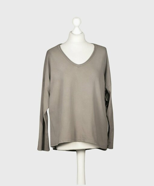 Langarm – Shirt “SASKIA SMALL” taupe (BA21)