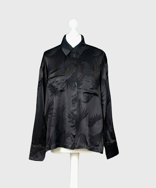 Elegante Bluse "BELLA" black jacquard (ER38)