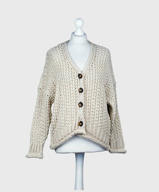 Grobstrick Cardigan "BLESS" beige (GW34)