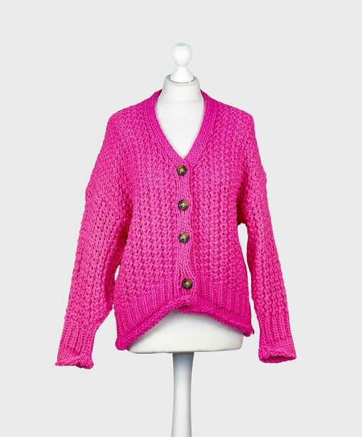 Grobstrick Cardigan "BLESS" pink (GW34)