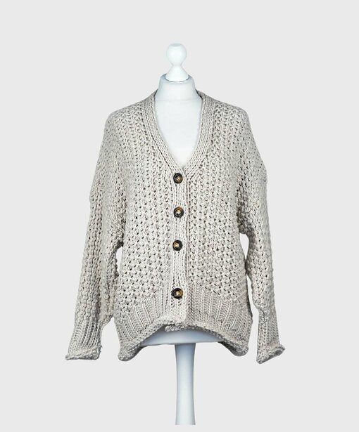 Grobstrick Cardigan "BLESS" sand (GW34)