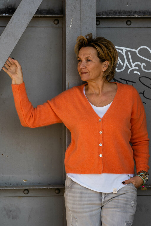 Kuschelige Strickjacke "VIORELLA" orange (GW200)