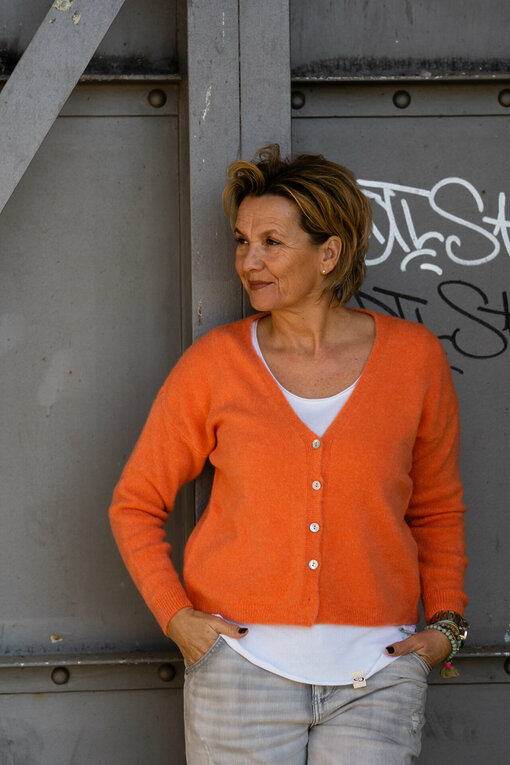 Kuschelige Strickjacke "VIORELLA" orange (GW200)