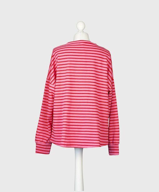 Gestreiftes Langarmshirt "EDITA" pink/rot (GW12)