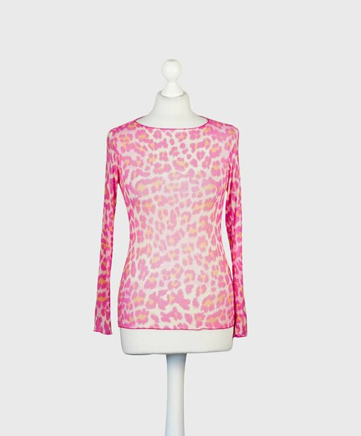 Transparentes Leo Shirt "ROSALIE" leo/pink (BA41)